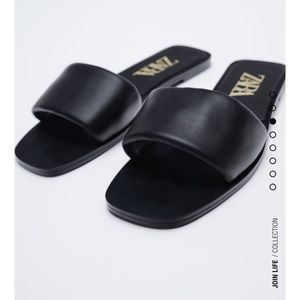 Zara: flat padded leather sandals